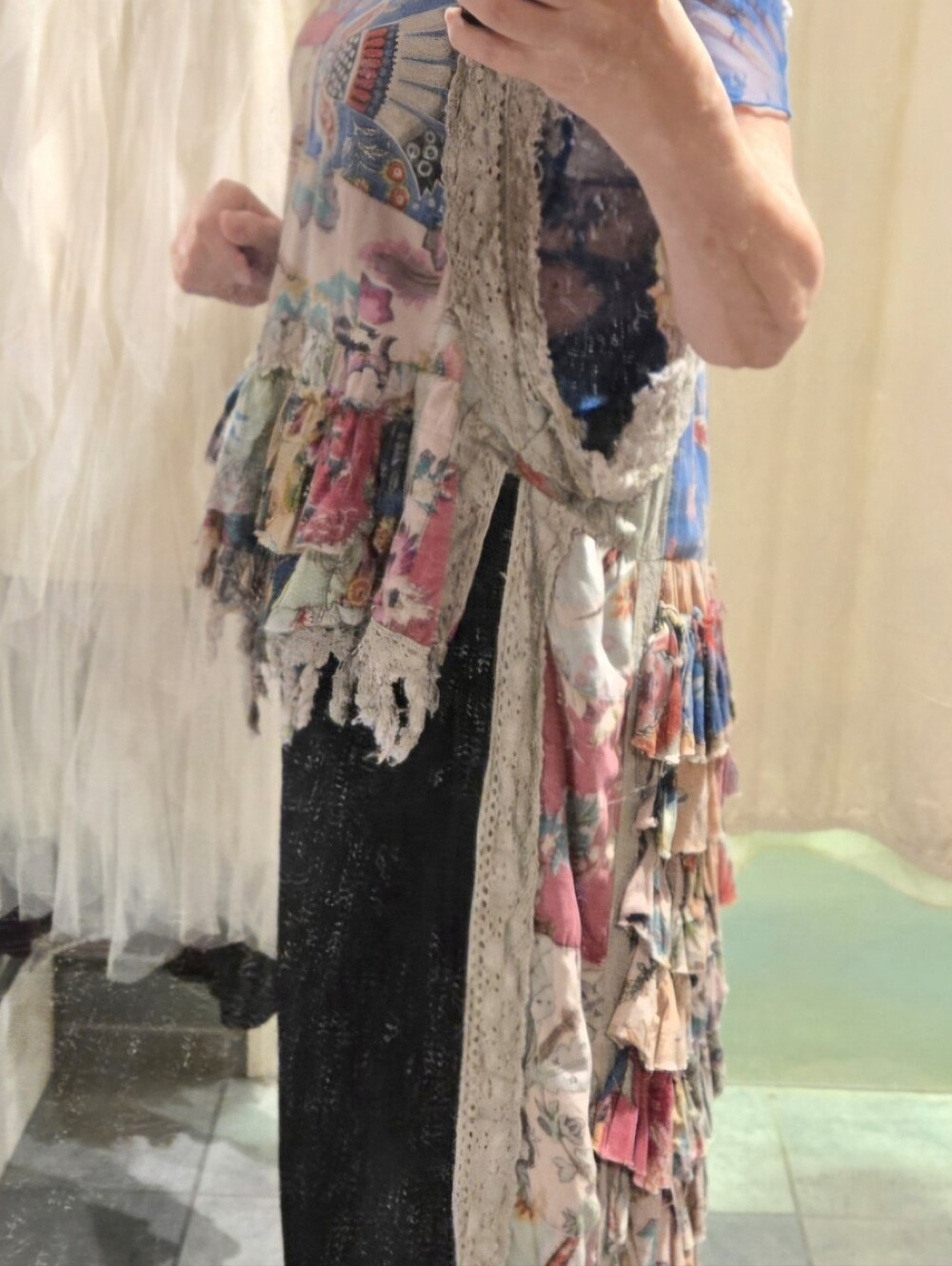 Jaded Gypsy Ruffle Up Top Boho Patchwork - Picture 3 of 16
